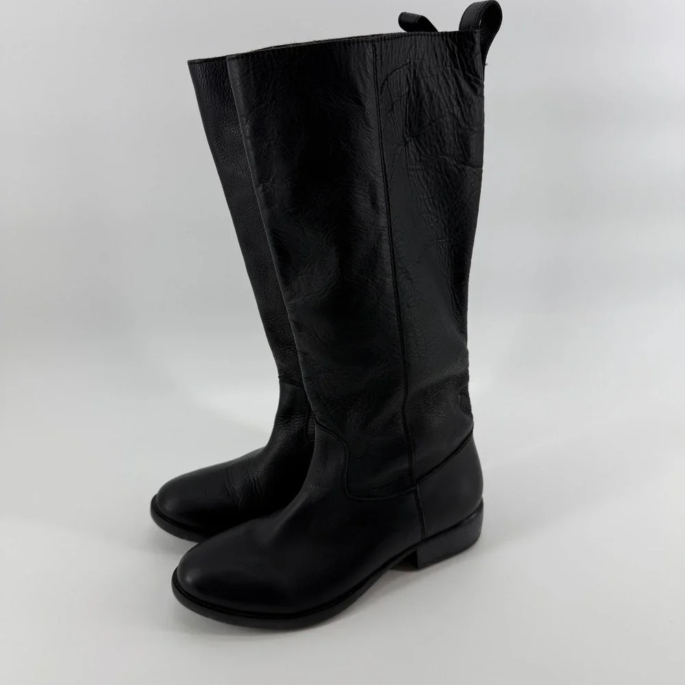 Zigi Soho Layla Boots Black Leather Womens size 8.5 Lavorazione Artigiana